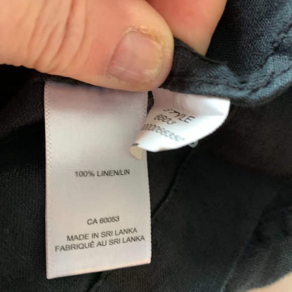 Jones New York Linen short sleeve black shirt, L - Picture 4 of 6